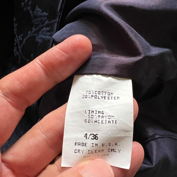 Philippe Adec NWT Brocade Cherry Blossom Y2K Style Skirt in Navy Blue Size 4 - Picture 6 of 8